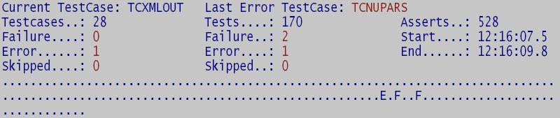 NatUnit test results